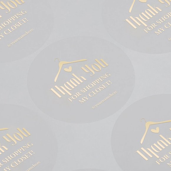 Thank You For Shopping My Closet Stickers with Name or Custom Text - Picture 6 of 17